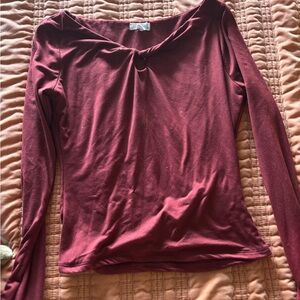 Chic Maroon Long Sleeve Blouse